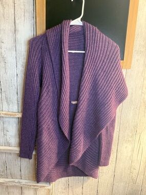 Simply Natural Alpaca Round Purple Sweater $259 Made In Peru One Size